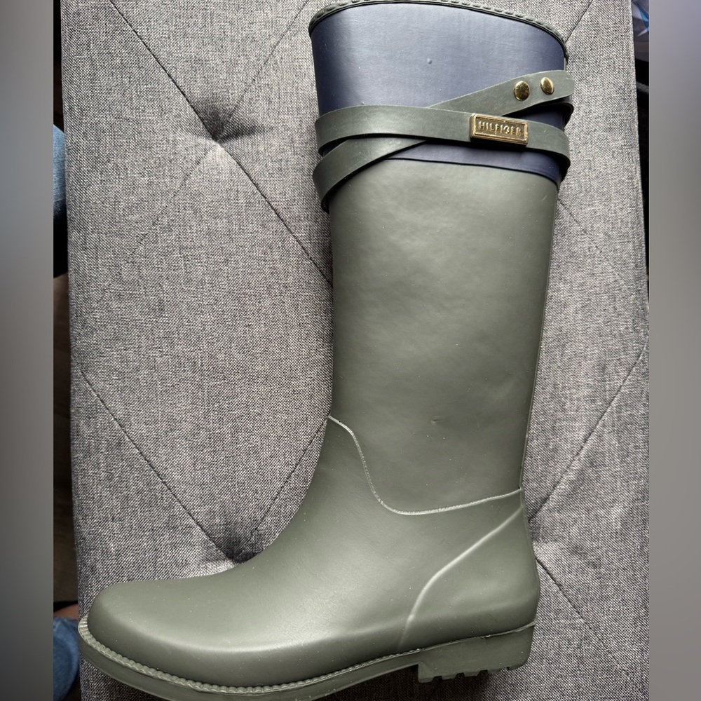 Tommy Hilfiger Green and Blue Winter Rain Boots